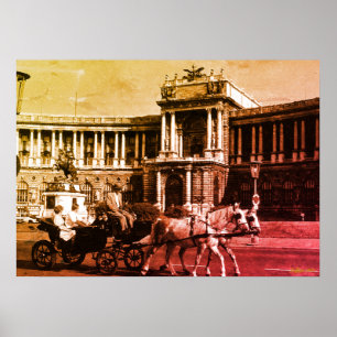Poster Vintage Áustria Viena Palácio Hofburg