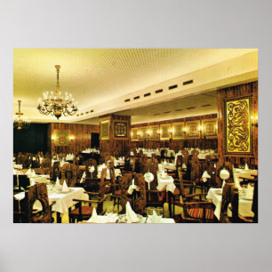 Póster Vintage Áustria, Viena, restaurante vienense