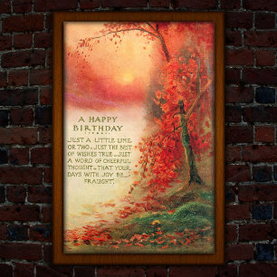 Poster Vintage Autumn Sunset 1917 Aniversário