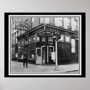 Póster Vintage B&W 16 x 20 da taberna NYC do cavalo