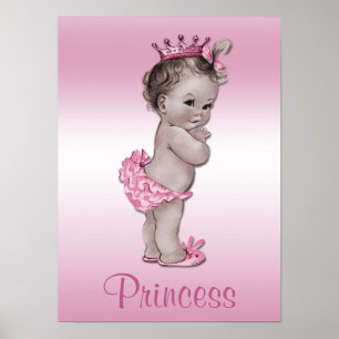 Póster Vintage Baby Princess Pink