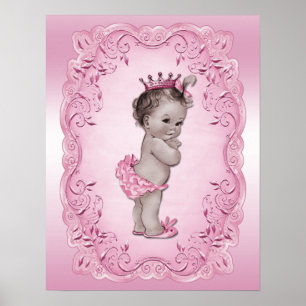 Póster Vintage Baby Princess Pink