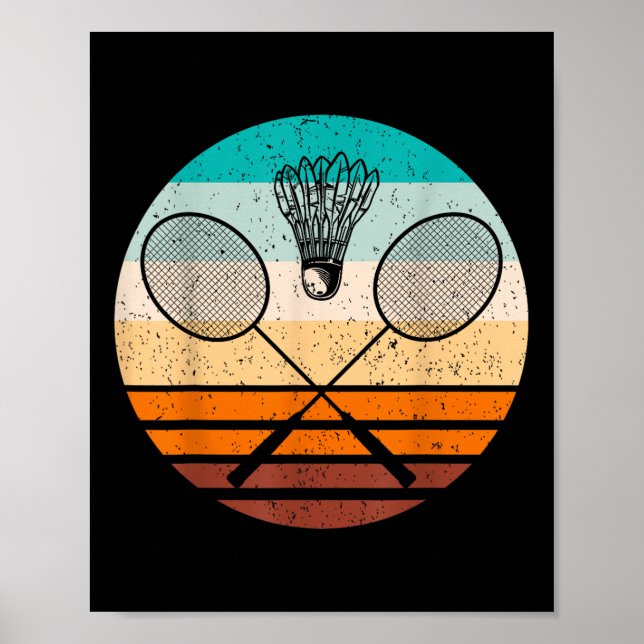 Poster Vintage Badminton Player Badminton  (Frente)
