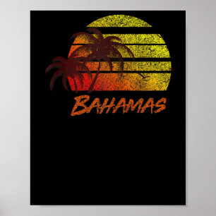 Poster Vintage Bahamas Beach Sunset, Tanque de Teto do Su