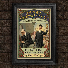 Poster Vintage Baldness Banisned Hair Tonic Ad