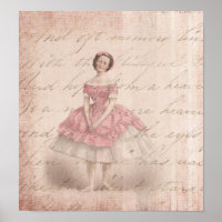 Vintage Ballerina Girl in a Pink Tutu