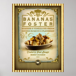 Poster Vintage Banana Foster New Orleans Sinal