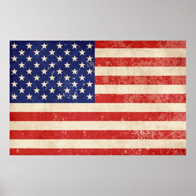 Poster Vintage - Bandeira Americana Incomodada (Frente)