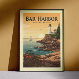 Poster Vintage Bar Harbor Maine