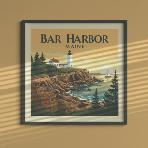 Poster Vintage Bar Harbor Maine