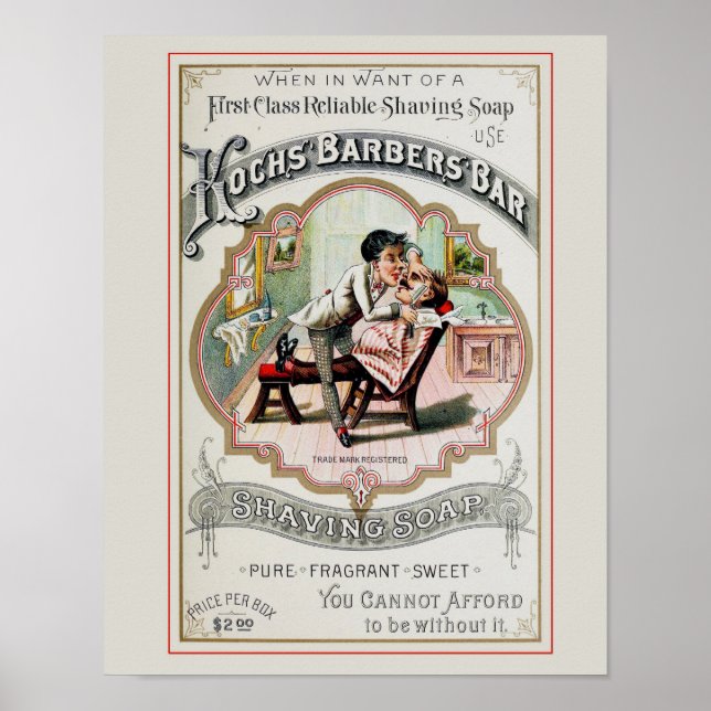 Póster Vintage Barber - Compro Anúncio (Frente)