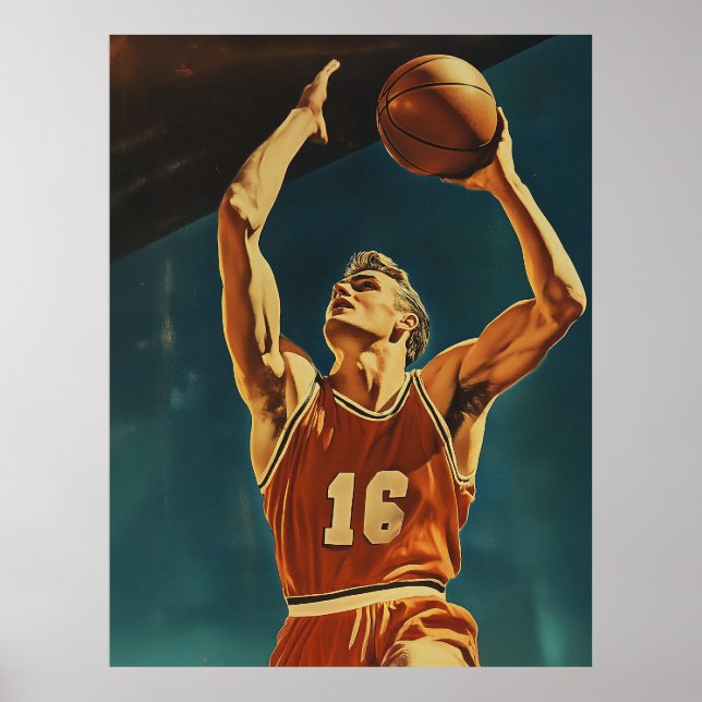 Poster Vintage Basball Action Shot (Frente)