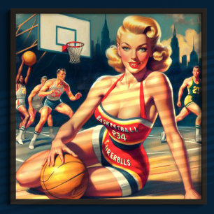 Poster Vintage Basball Girl