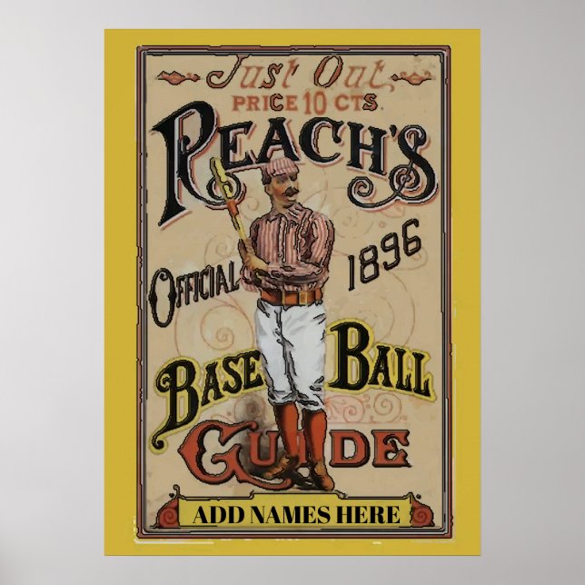 Poster Vintage Baseball 1886 Adicionar texto (Frente)
