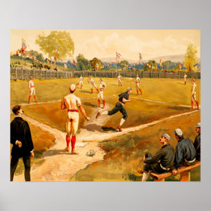 Poster Vintage Baseball Game