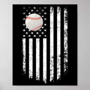 Poster Vintage Baseball Game Day American Flag Para Pai &