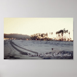 Poster Vintage Beach Santa Barbara