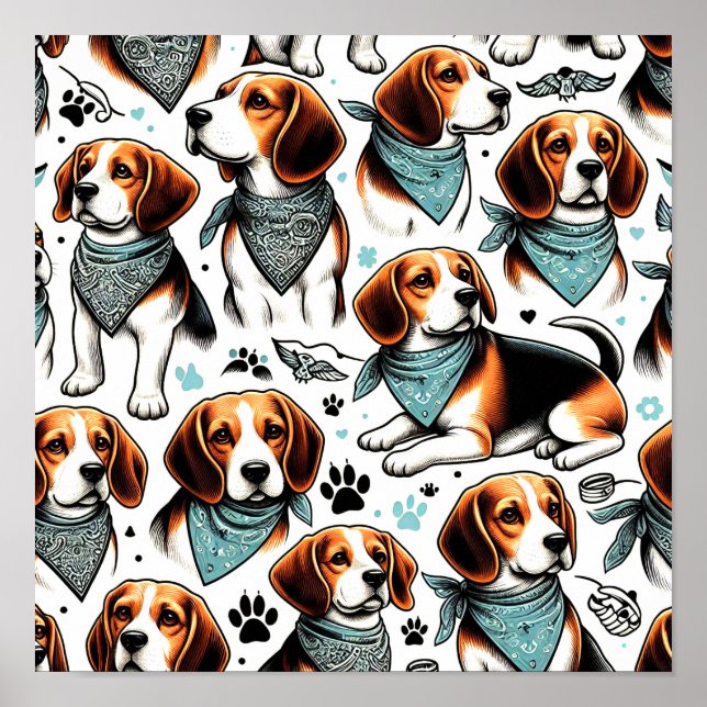 Poster Vintage Beagle (Frente)