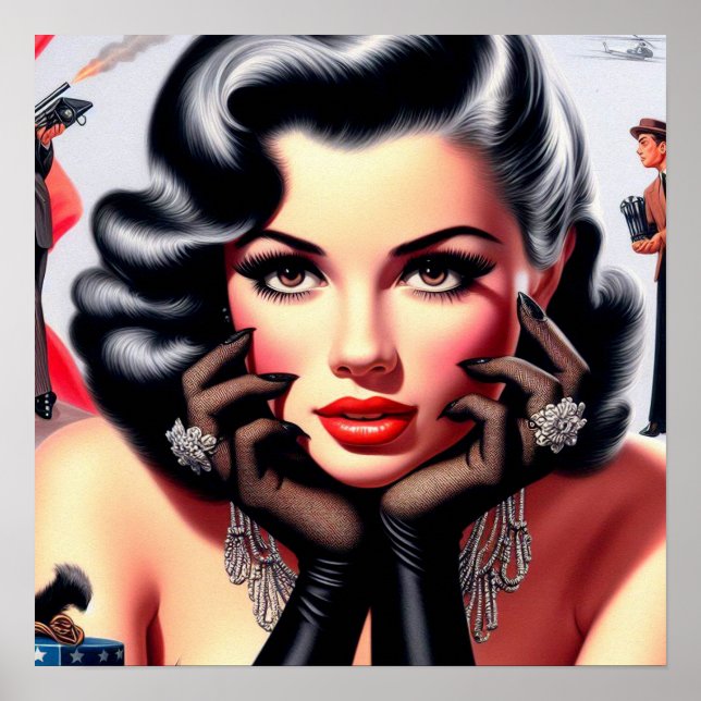 Poster Vintage BeauBonito Retrato De Rapariga (Frente)