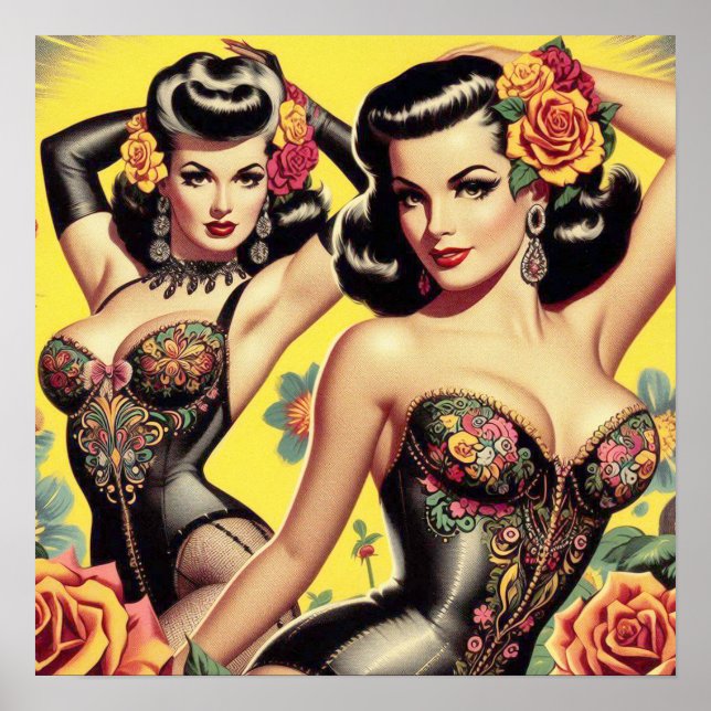 Poster Vintage Beauty Pin-Ups (Frente)