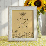 Poster Vintage Bee - Sinal de Gráficos Amarelos e Present<br><div class="desc">Vintage Bee - Sinal de Gráficos Amarelos e Presentes</div>