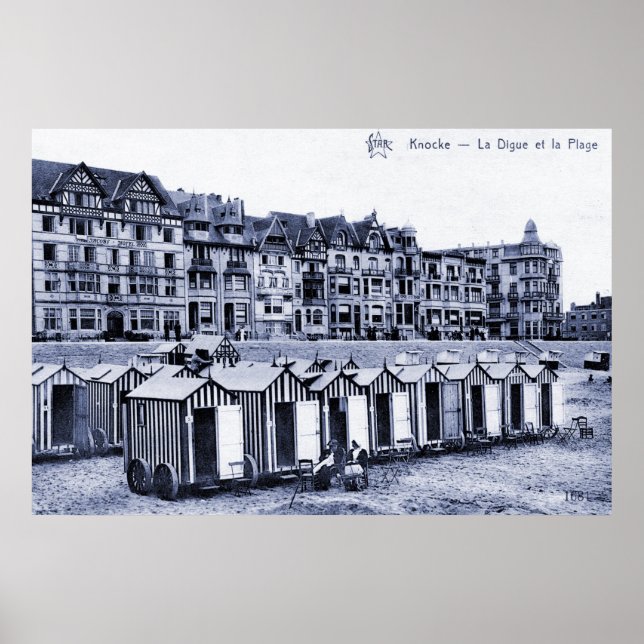 Poster Vintage belle epoque sea resort and Beach (Frente)