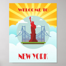 Poster Vintage Bem-vindo ao Viagem de Nova York