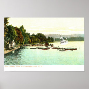 Póster Vintage Bemus Point, 1905, Lago Chautaqua,