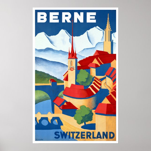 Poster Vintage Berne Suiça (Frente)