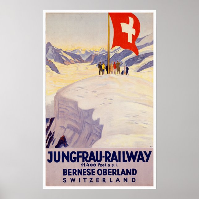 Poster Vintage Bernese Oberland Suiça (Frente)