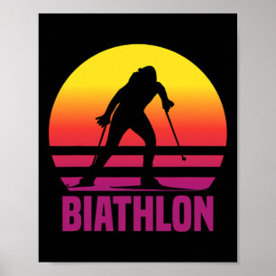 Poster Vintage Biathlon Idea Regalo Sport Inverno