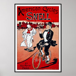 Póster Vintage Bicycle Poster: American Cycle Snell