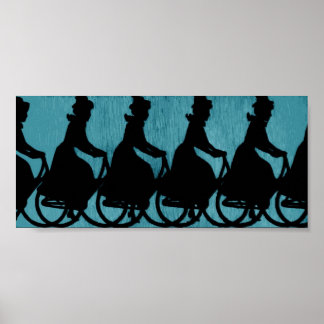 Póster Vintage Bicycle Scarf Hat Woman