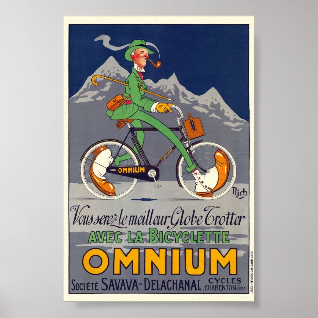 Poster vintage Bicyclette Omnium 1924 (Frente)