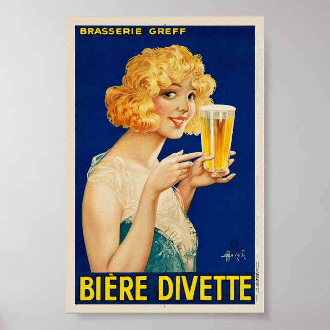 Poster vintage Biere Divette 1929 (Frente)