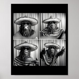 Poster Vintage bigfoot sasquatch selfie photobooth cinco
