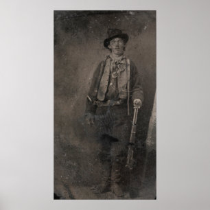 Póster Vintage Billy o fora da lei ocidental idoso do
