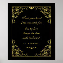 Poster Vintage Black and Dourado Art Deco Weding