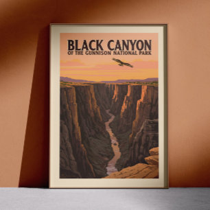 Poster Vintage Black Canyon do Parque Nacional de Gunniso