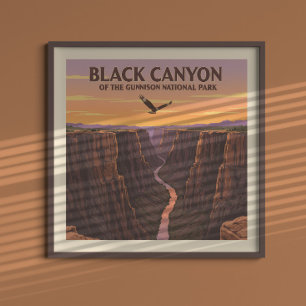 Poster Vintage Black Canyon do Parque Nacional de Gunniso