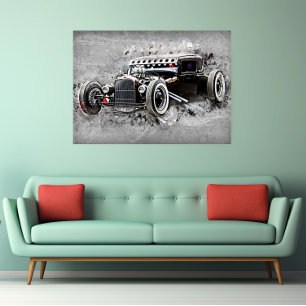 Poster Vintage Black Car Eterno Automobile Art