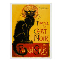 Vintage Black Cat Art Nouveau Paris Cute Chat Noir