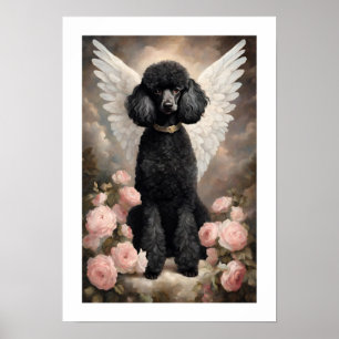Poster Vintage Black French Poodle Dog Art