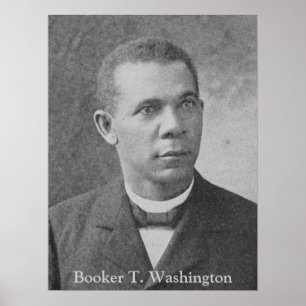 Poster Vintage Black & White Photo Booker T. Washington