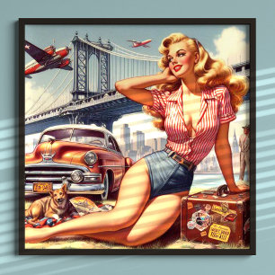 Poster Vintage Blonde Pin-up