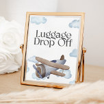 Poster Vintage Blue Airplane Sinal de Festa Descartável<br><div class="desc">Vintage Blue Airplane Sinal De Festa De Bagagem. Pode ser usado em outras ocasiões como aniversários,  chás de fraldas,  chás de panela e muito mais.</div>