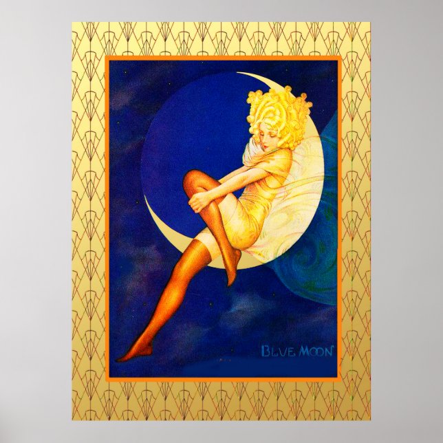 Poster Vintage Blue Moon (Frente)
