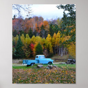 Poster Vintage Blue Truck