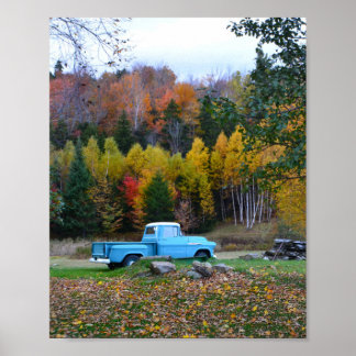 Poster Vintage Blue Truck