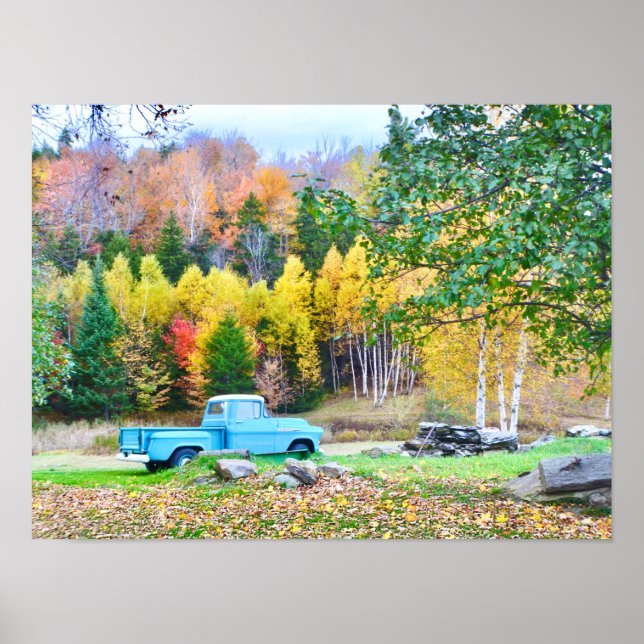 Poster Vintage Blue Truck (Frente)